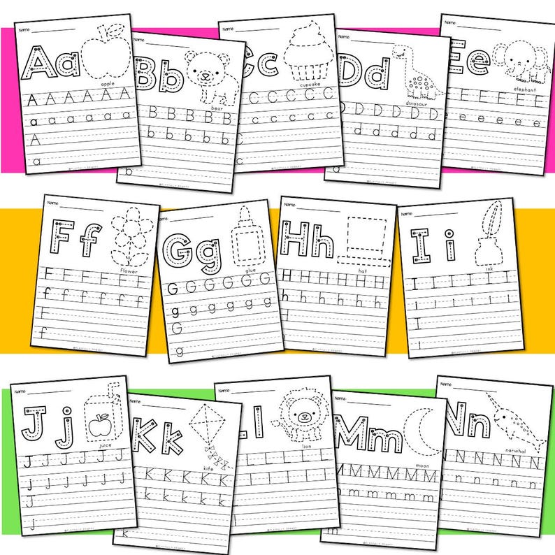 Alphabet Tracing Worksheets for Kids | Handwriting Practice Printable | Letter Formation for Kindergarten Preschool Homeschool