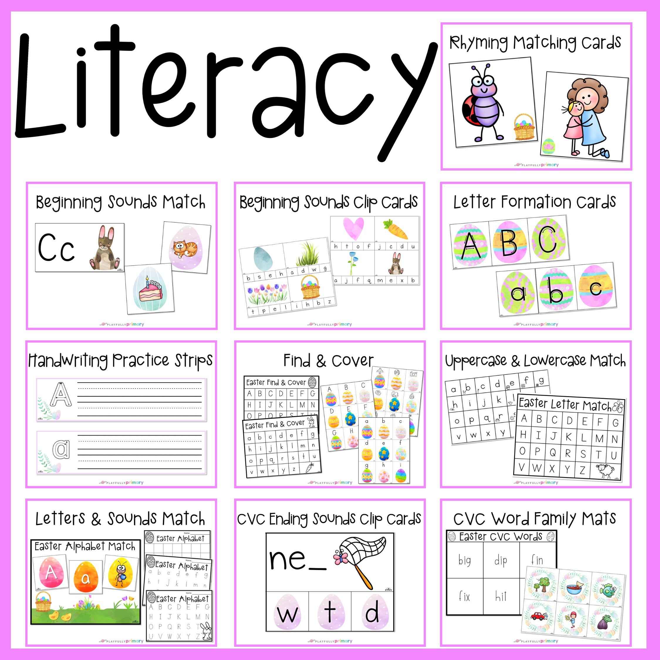 Easter Preschool Math & Literacy Homeschool Preschool | Etsy