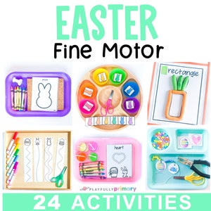 Easter Craft Printable Activity Pages for Kids, Preschool Church Sunday School, Kindergarten Fine Motor Homeschool April Morning Basket, Montessori Easter