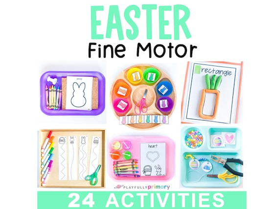 Easter Fine Motor Centers Printable | Preschool Scissor Skills, Cutting Practice & Tracing Activities | Pre-K Kindergarten Morning Tubs