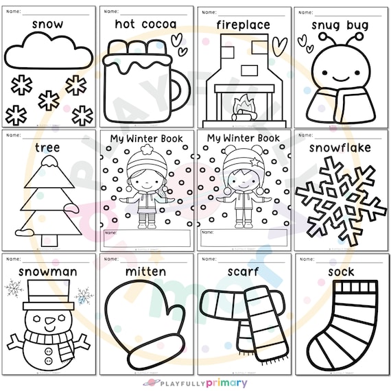 Winter Crafts for Kids Classroom Printable Kindergarten Preschool Toddler Craft  Winter Printable Crafts Snowman Snowflake the Mitten 