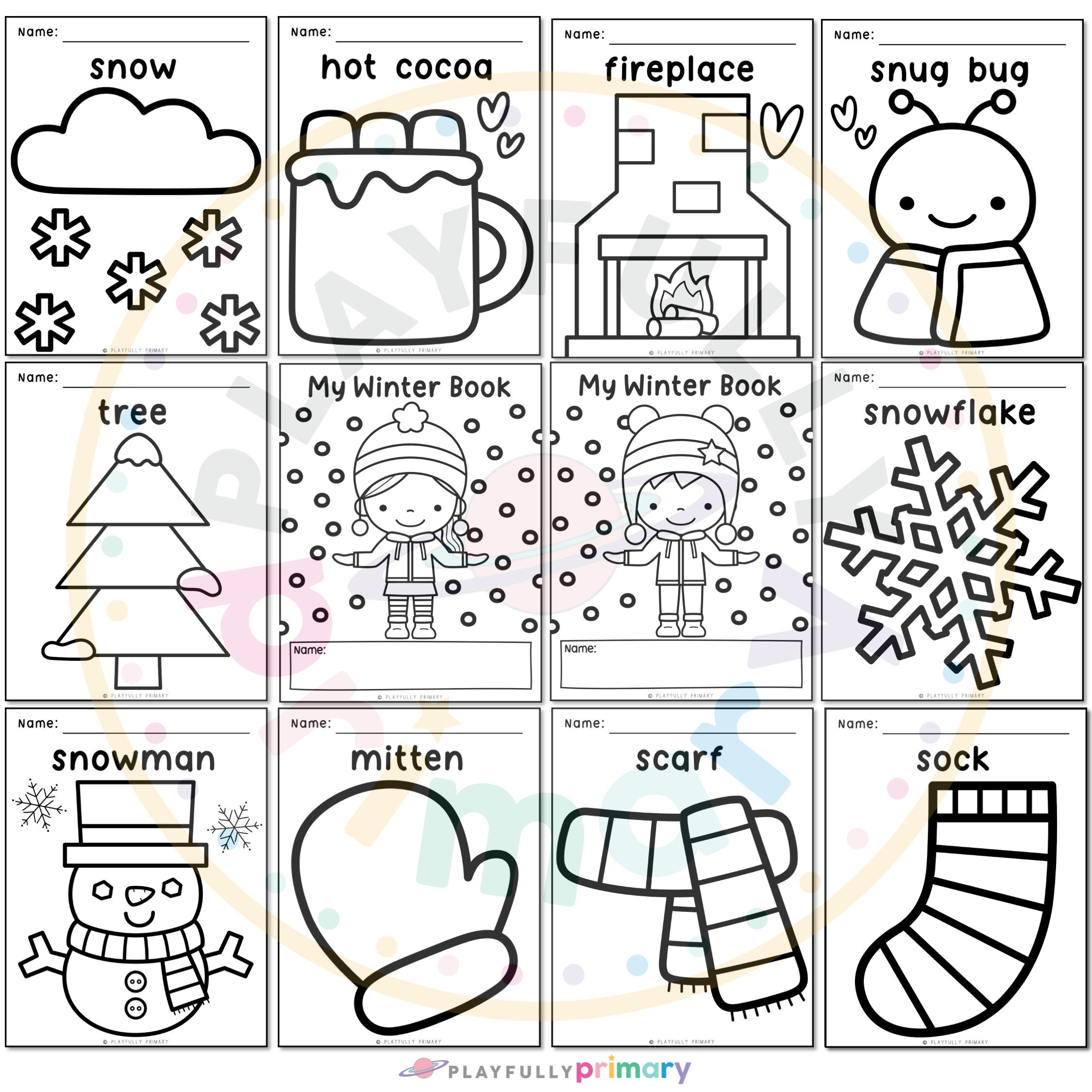 winter crafts for kids classroom printable - kindergarten