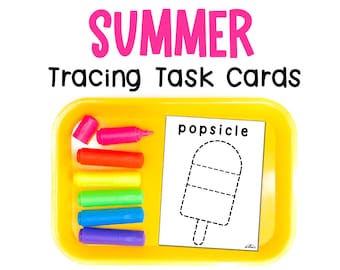 Summer Activities for Kids Printable, Summer Tracing Worksheets for Preschool Kindergarten Homeschool Montessori, Kids Summer Activities