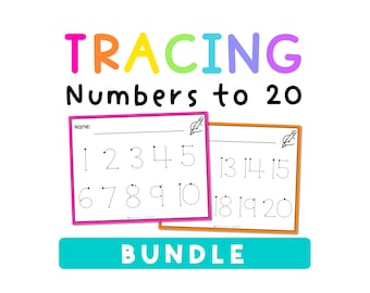 Numbers 1 to 20 Worksheets | Kindergarten Number Tracing to 20 Printable