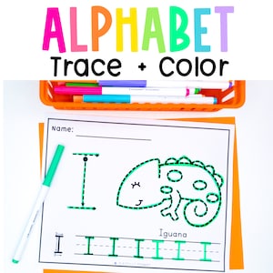 Alphabet Handwriting Practice - Alphabet Tracing and Coloring Book - ABC Tracing Pages - Alphabet Tracing Printables - Trace and Color