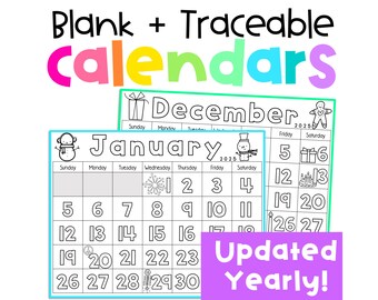 Kids Calendar Printable 2025 Calendar Template, Montessori Preschool Kindergarten Morning Work, Classroom Calendar Set Printable