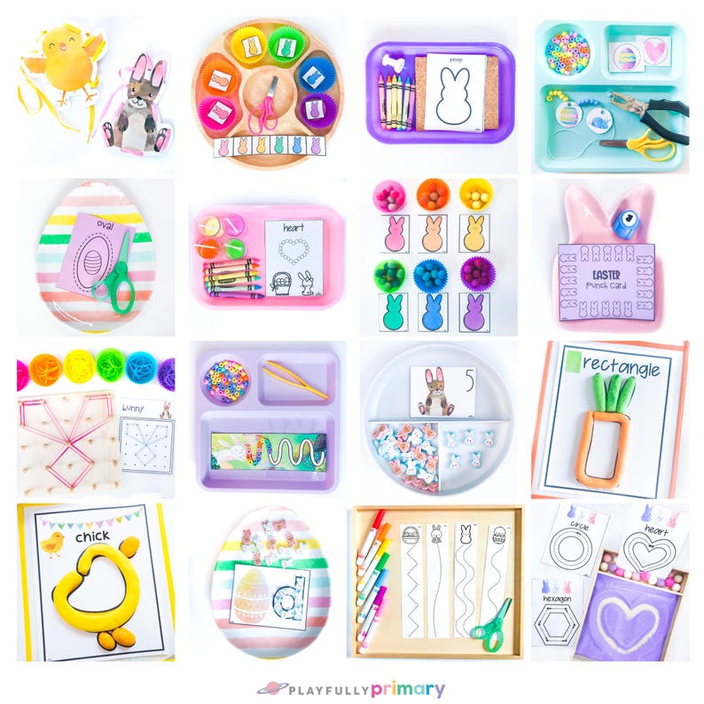 Easy Easter Crafts for Kids Printable, Kindergarten Preschool Homeschool Morning Basket, April Morning Menu, Montessori Easter Sunday School, April Fine Motor Activities