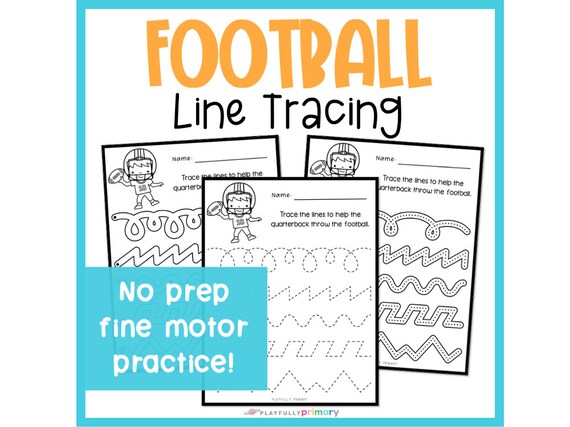 football tracing worksheets super bowl busy binder page etsy australia