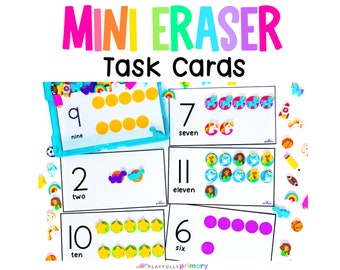Counting Printable Counting Mats Preschool Mini Eraser Task Cards Preschool Learning Activity Printables Task Boxes Hands On Math Flashcards