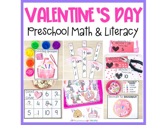 Valentine's Day Preschool Math & Literacy  Homeschool