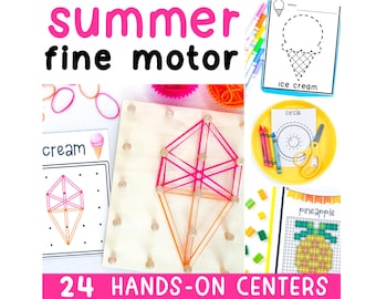 Summer Fine Motor Activities Printable | Preschool & Kindergarten Worksheets | Screen Free Homeschool Activity Pack
