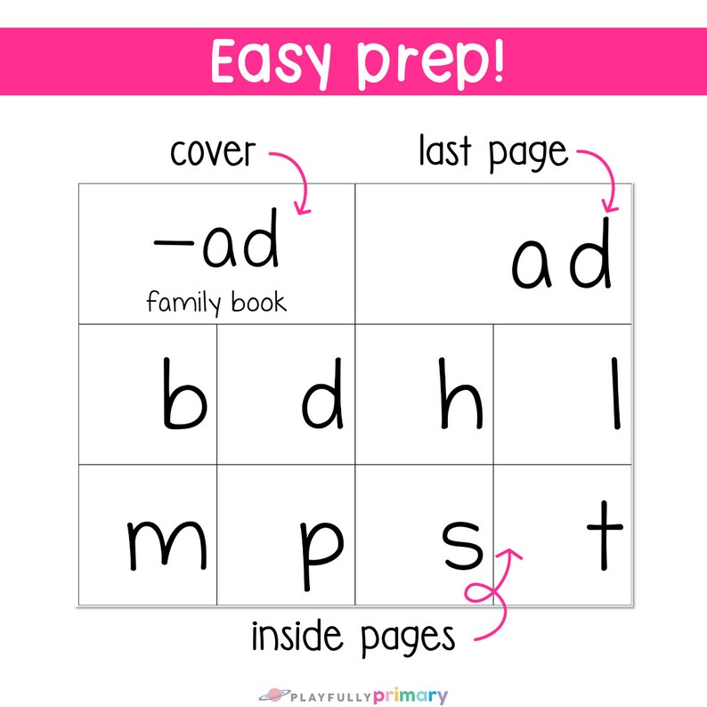 CVC Word Family Phonics Books, Montessori Pink Series Language Work - Etsy
