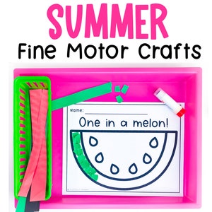 Summer Crafts for Kids, Printable Activity for Homeschool Preschool Kindergarten Fine Motor Skills