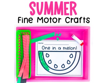 Summer Crafts for Kids, Printable Activity for Homeschool Preschool Kindergarten Fine Motor Skills