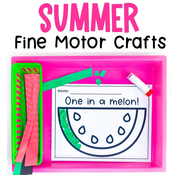 Summer Crafts for Kids, Summer Preschool Craft Printable, Summer Coloring Sheets, Summer Activities for Kids, Dot Marker, Q Tip Painting