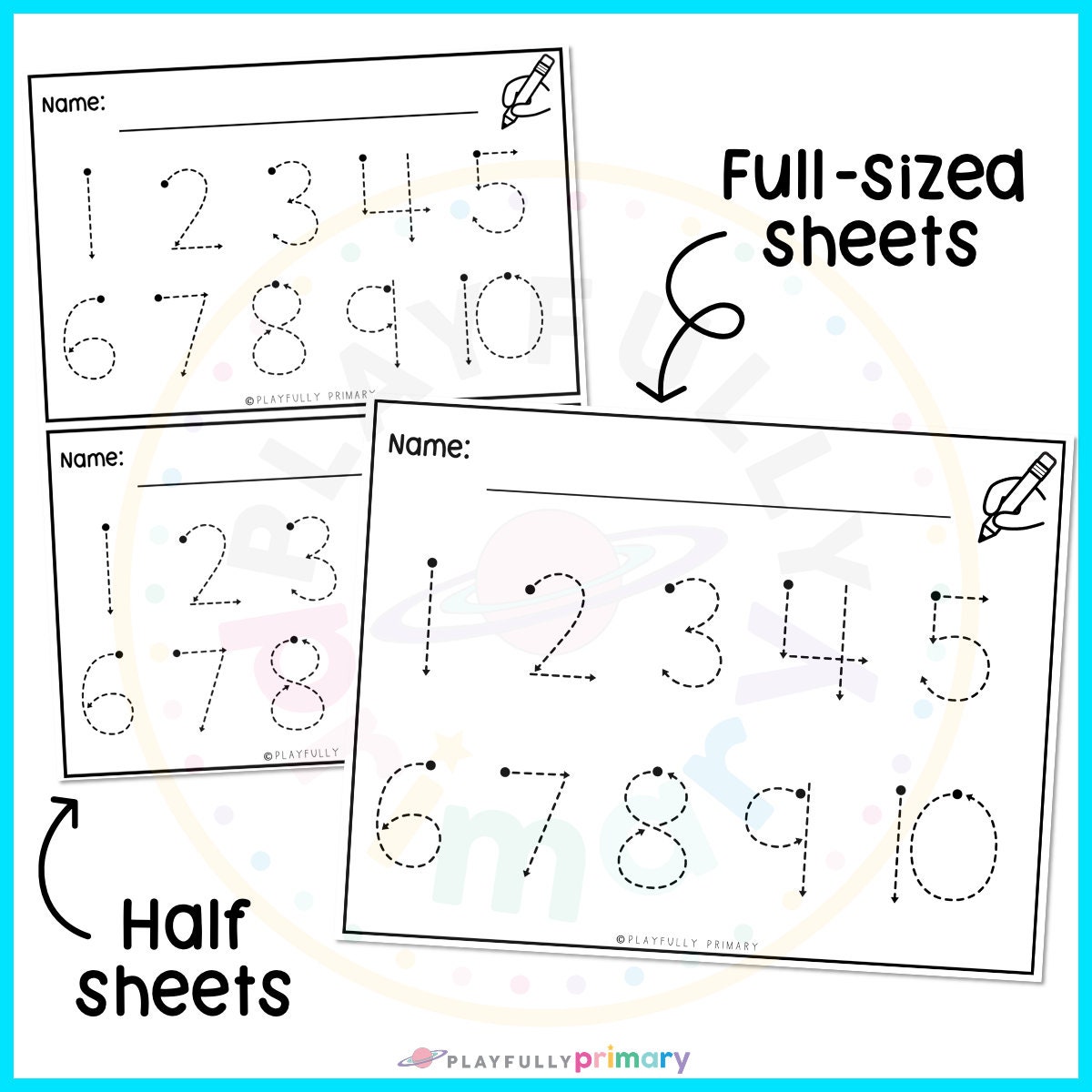Number Tracing 1-10 With Arrows Printable Worksheets - Etsy