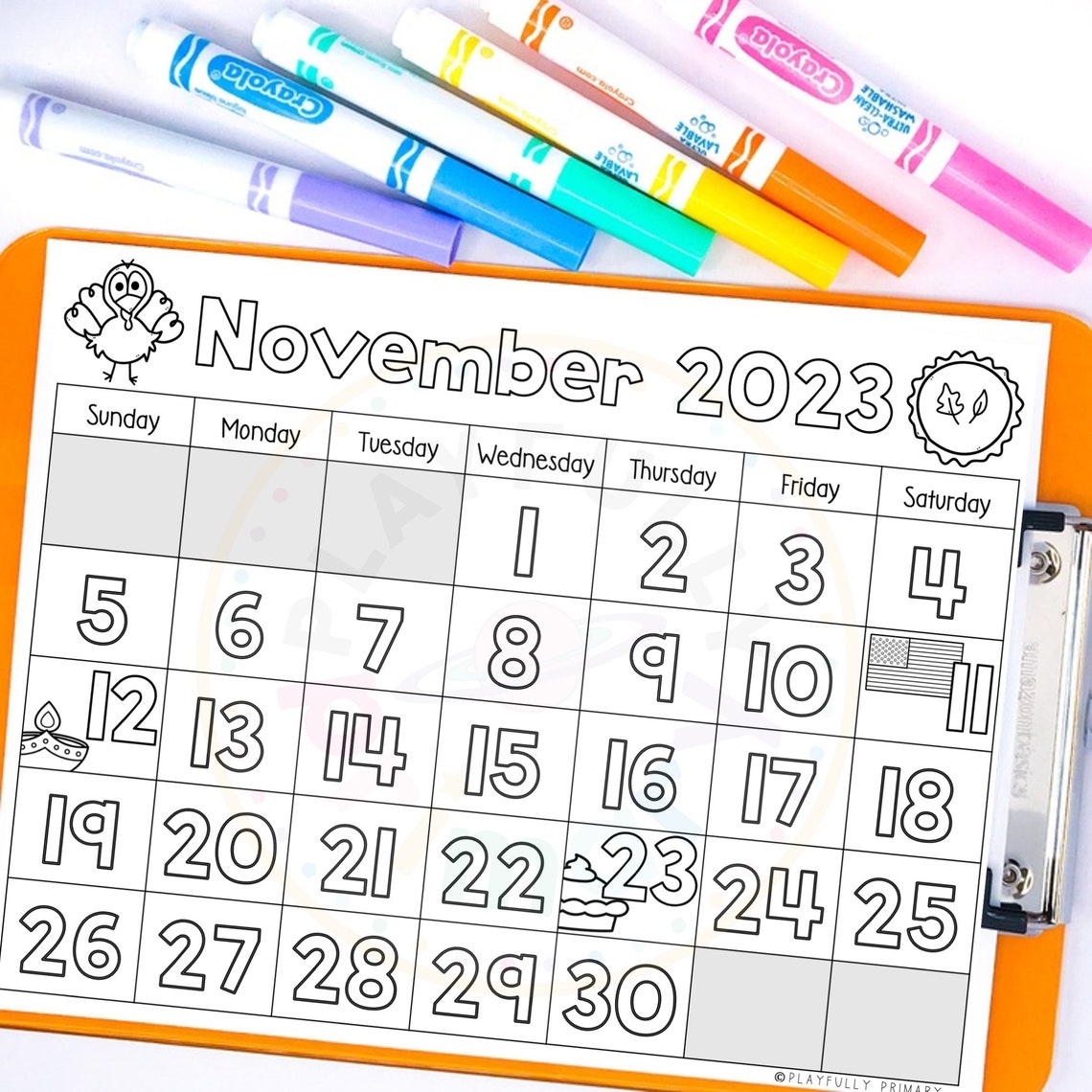 November Calendar 2023 Printable Calendar Tracing Worksheet - Etsy UK