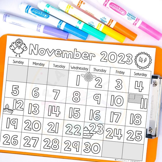 November Calendar 2023 Printable Calendar Tracing Worksheet, Monthly  Tracing Calendar Traceable Kindergarten Calendar Template November 2023 -  Etsy