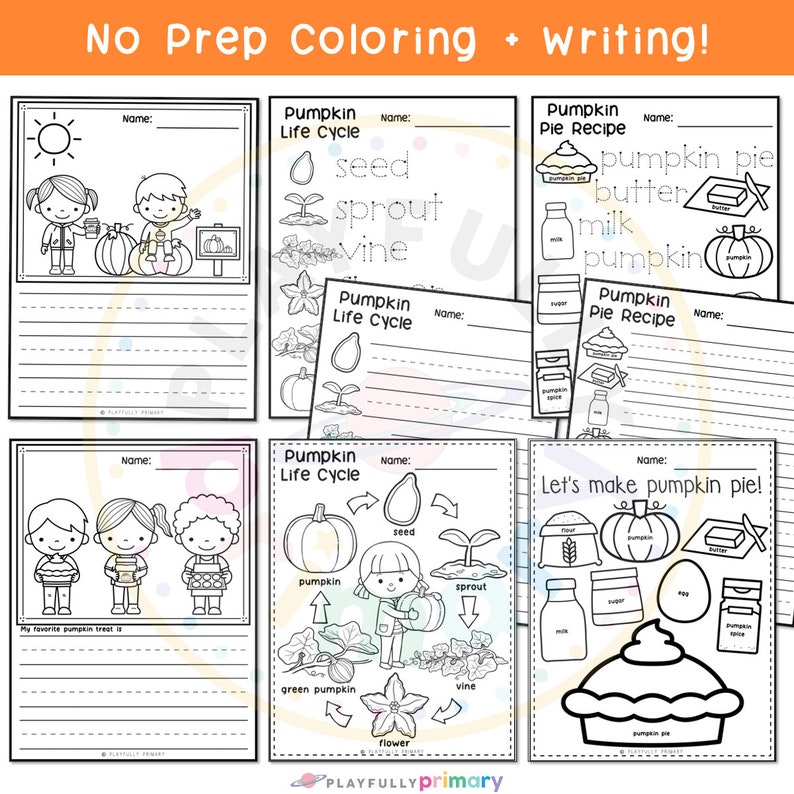 Pumpkin Coloring Pages Pumpkin Life Cycle Pumpkin Theme Unit - Etsy