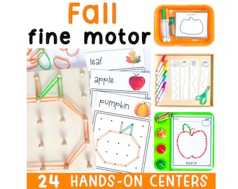 Fall Fine Motor Activities Printable | Preschool Scissor Skills & Cutting Practice Worksheets | Kindergarten OT Centers