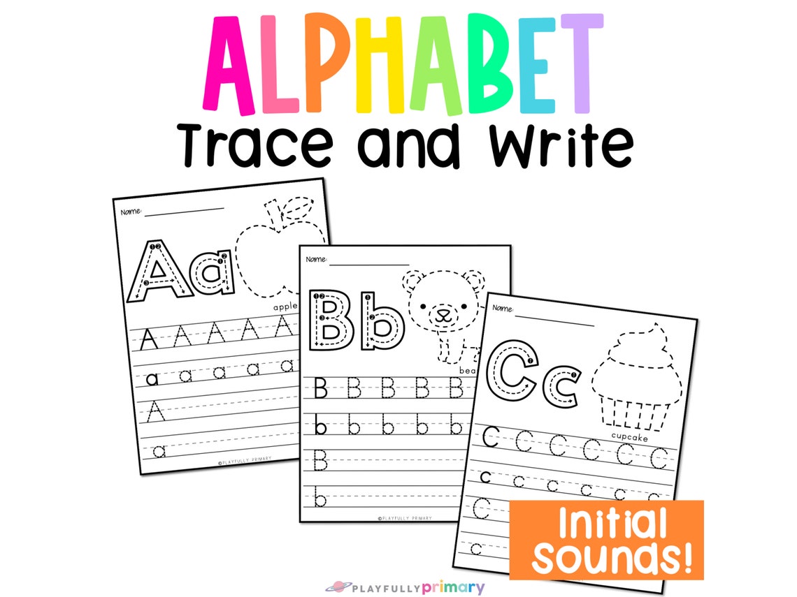 Alphabet Tracing Sheets - Kindergarten Handwriting Practice Paper - Handwriting Worksheet for Kids - Alphabet Tracing Worksheet Printable