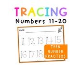 Tracing Numbers 11 to 20 Worksheets | Teen Numbers Kindergarten Writing Practice | Printable Number Tracing PDF | Montessori Teens Board