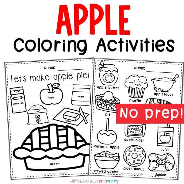 Apple Coloring Pages for Kids, Life Cycle of an Apple Theme Unit Study Coloring Sheets, Apple Busy Binder, Preschool Kindergarten Homeschool