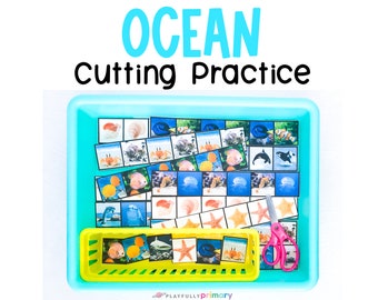 Cutting Practice Scissor Skills Ocean Montessori Cutting Strips, Under the Sea Printable Activities Preschool Ocean Animals Scissor Practice