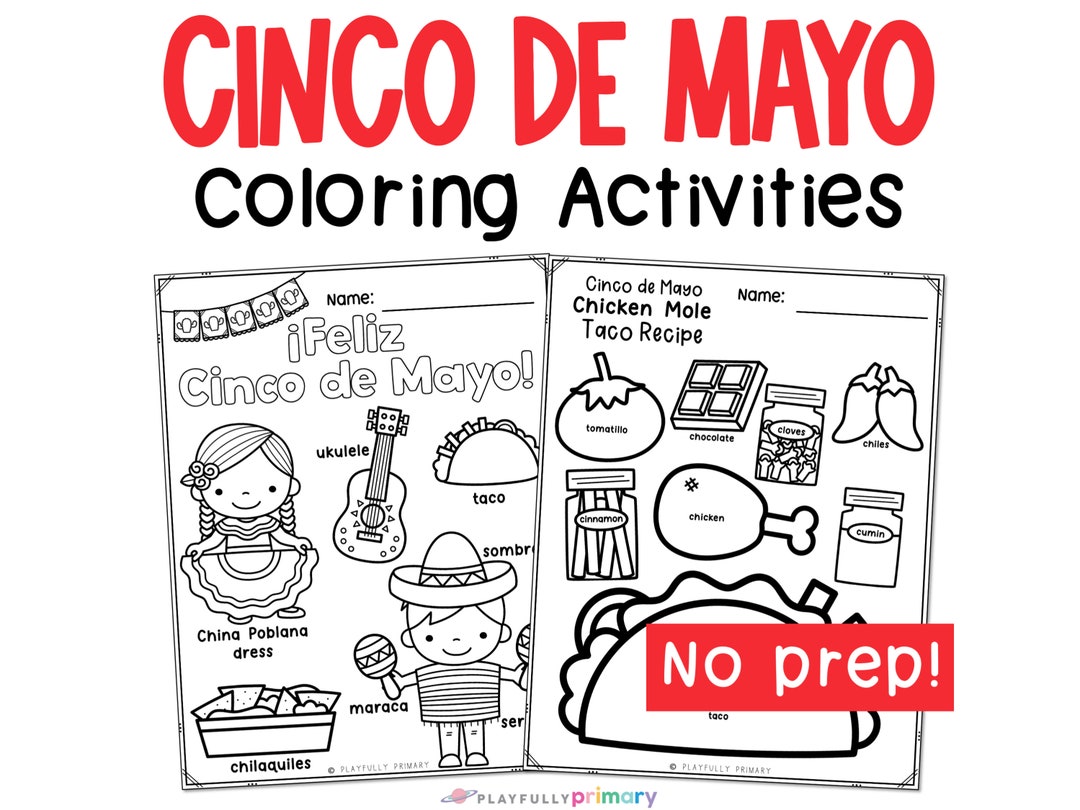 Cinco De Mayo Coloring Pages, Cinco De Mayo Activities for Kids, Cinco ...