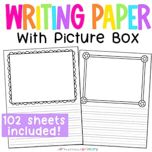Printable Journal Pages for Kindergarten + First Grade Writing Journals, Montessori Journal Writing, Primary Writing Paper Printable