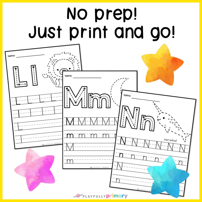 Alphabet Tracing Worksheets | Handwriting Practice for Kids | Letter Formation Printable for Kindergarten, 1st Grade, Preschool, Homeschool