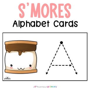 Smores imprimables de traçage de lettres, cartes mémoire de traçage de l’alphabet, ensemble d’activités de traçage de thème préscolaire de camping, activités de camping pour les enfants