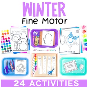 Fine Motor Winter Unit Study Preschool Printables, January Montessori Winter Homeschool Curriculum Activities, Kindergarten and PreK Bundle