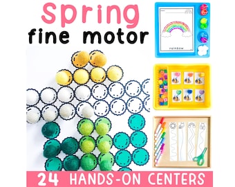 Spring Fine Motor Activities | Preschool Scissor Skills & Cutting Practice Worksheets | Spring Centers for Kindergarten