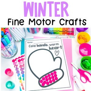 Winter Crafts for Kids Classroom Printable - Kindergarten Preschool Toddler Craft - Winter Printable Crafts - Snowman Snowflake The Mitten