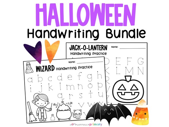 Halloween Handwriting Worksheet, Halloween Worksheets for Kindergarten + Preschool, Montessori Halloween Homeschool Printables