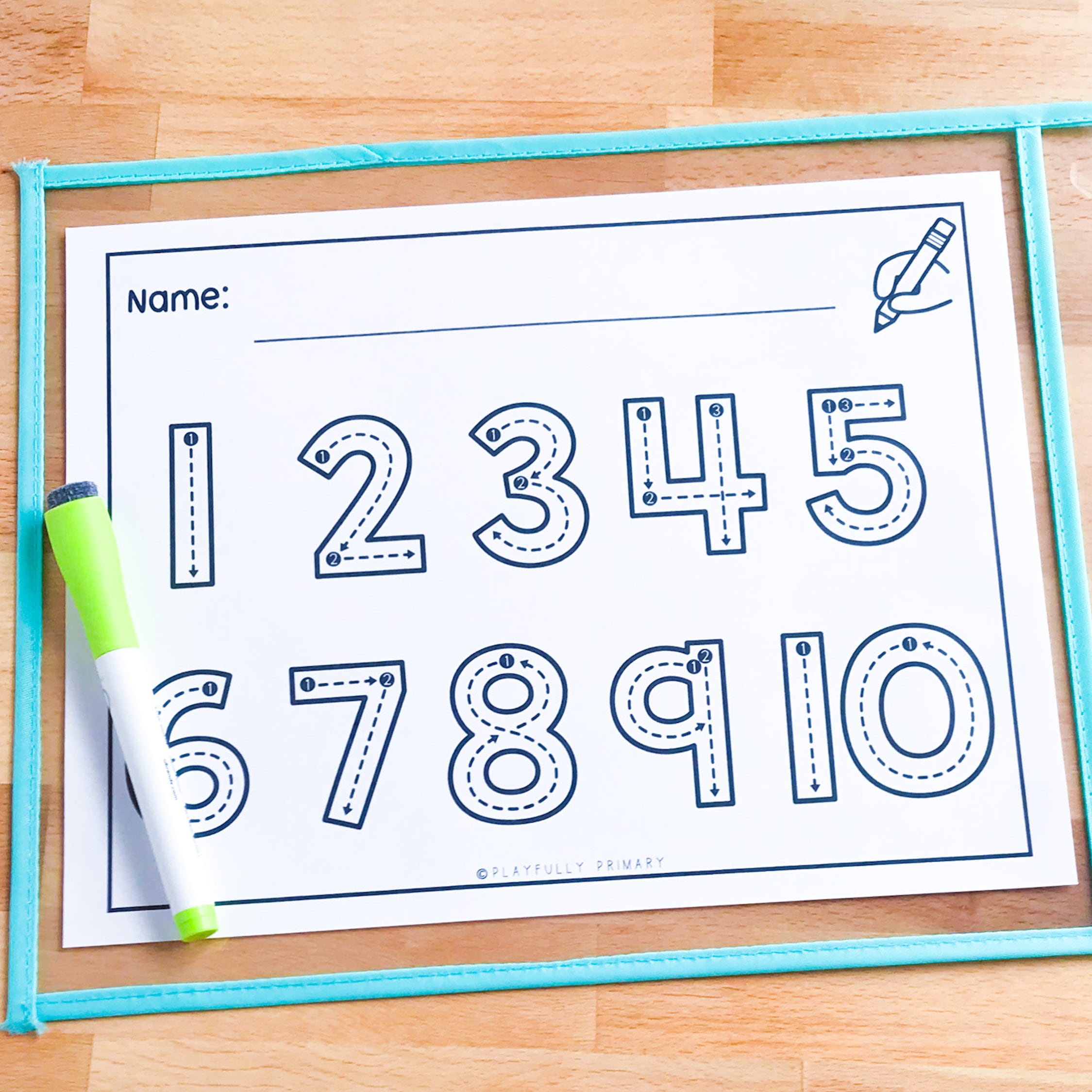 Number Tracing 1-10 With Arrows Printable Worksheets - Etsy