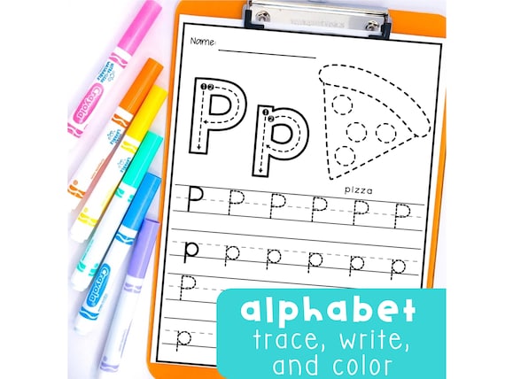 Alphabet Practice Sheets for Kindergarten | Uppercase and Lowercase Letters Tracing with Pictures for Preschool Pre-K Kindergarten
