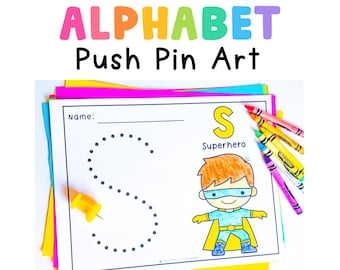 Alphabet Push Pin Activities | Montessori Pinning Work for Preschool PreK Kindergarten | Letter of the Week Fine Motor Practice