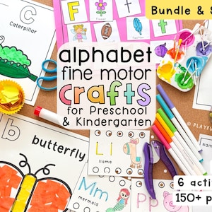 Alphabet Fine Motor Crafts Bundle | A–Z Printable Preschool Letter Activities for Pre-K & Kindergarten | Back to School Literacy Centers