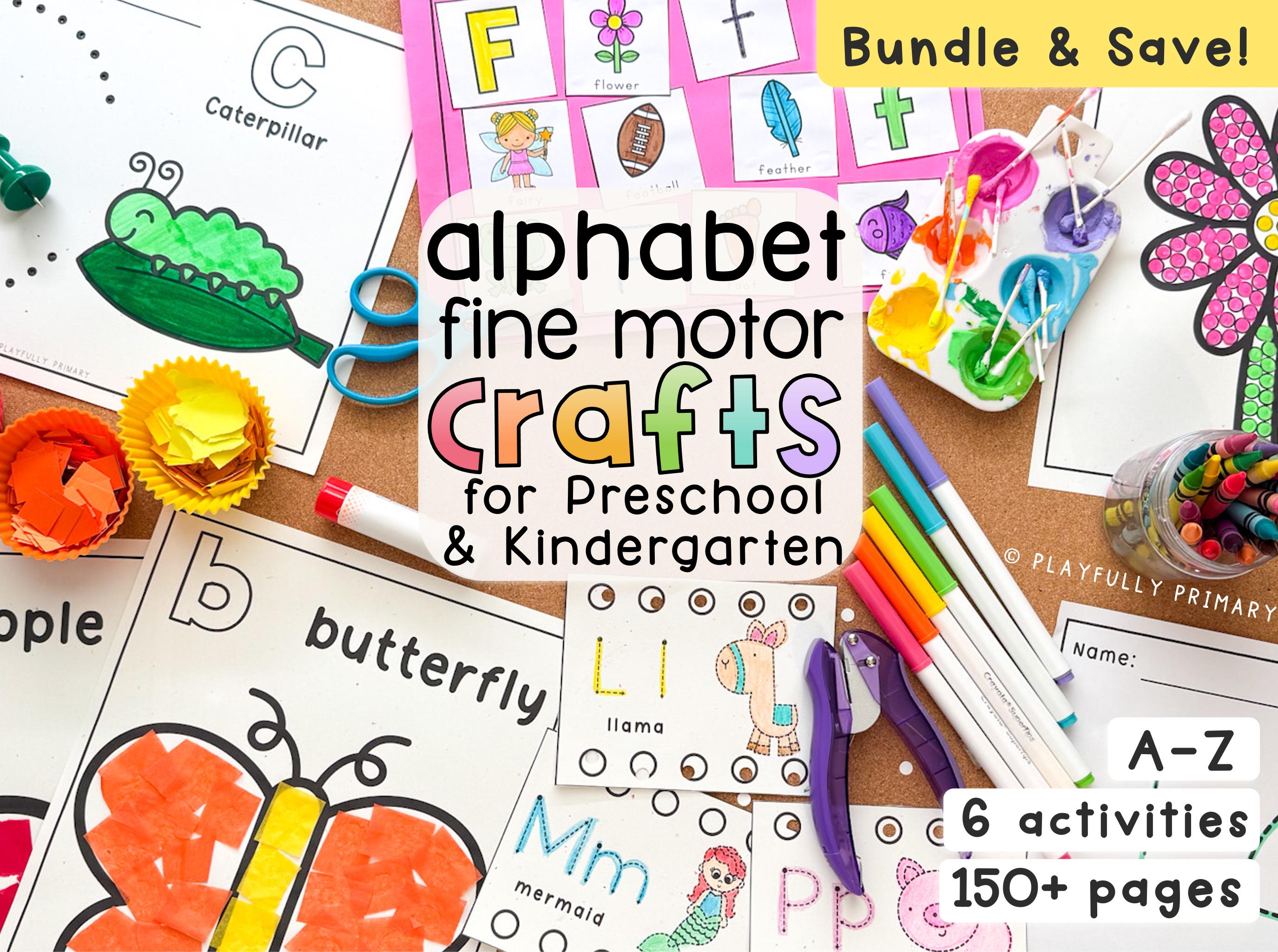 Alphabet Fine Motor Crafts Bundle | A–Z Printable Preschool Letter Activities for Pre-K & Kindergarten | Back to School Literacy Centers