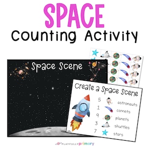 Space Counting Activity | Preschool, Kindergarten, homeschool Math Activity | Educational Games