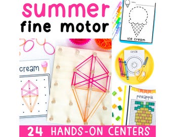Summer Fine Motor Activities Printable | Preschool & Kindergarten Worksheets | Screen Free Homeschool Activity Pack