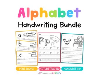 Alphabet Handwriting Practice Bundle | Letter Tracing Worksheets, Letter Formation & Mini Books | Preschool Pre-K Kindergarten Printable