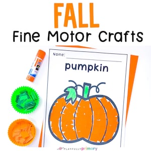 Fall Crafts for Kids Printable - Fall Unit Study Homeschool Printables - Autumn Homeschool Pumpkin Craft Preschool Leaf Craft Football