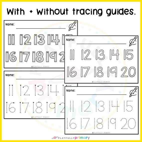 Tracing Numbers 11 to 20 Worksheets | Teen Numbers