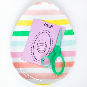 Easter shapes to cut out Easter shapes worksheets scissor skills cutting practice Easter fine motor activities for preschool prek kindergarten homeschool