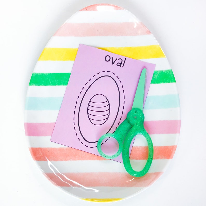 Easter shapes to cut out Easter shapes worksheets scissor skills cutting practice Easter fine motor activities for preschool prek kindergarten homeschool