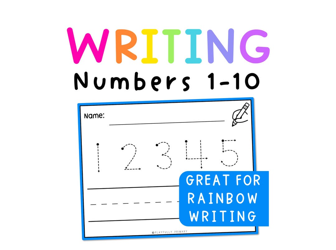 Trace and Write Numbers 1-10 Printable Worksheets - Etsy