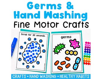 Germs Crafts for Kids Printable | Preschool Craft Templates for Kindergarten | Hygiene Unit Study Homeschool